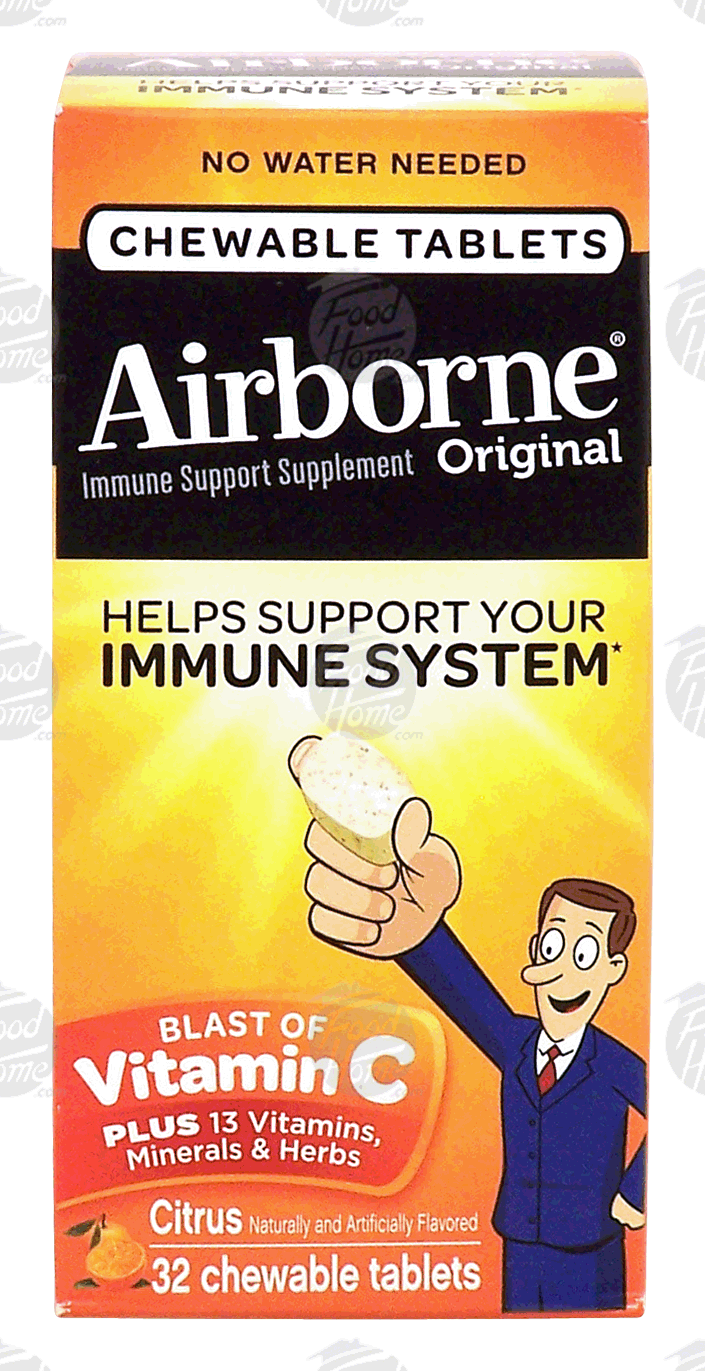 Airborne Original immune support supplement, chewable tablets, citrus flavored Full-Size Picture